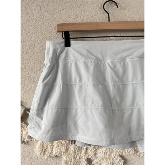 Lululemon Pace Rival Mid Rise Pleated Lined Skort Yoga Run Pilates Light Blue 10 - Picture 4 of 8